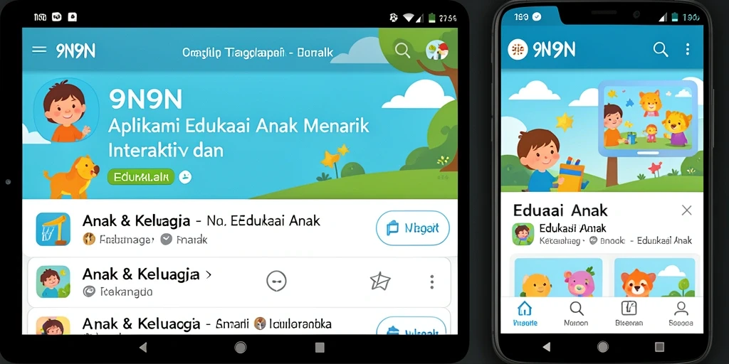 Tampilan antarmuka menarik aplikasi Edukasi Anak 9N9N.