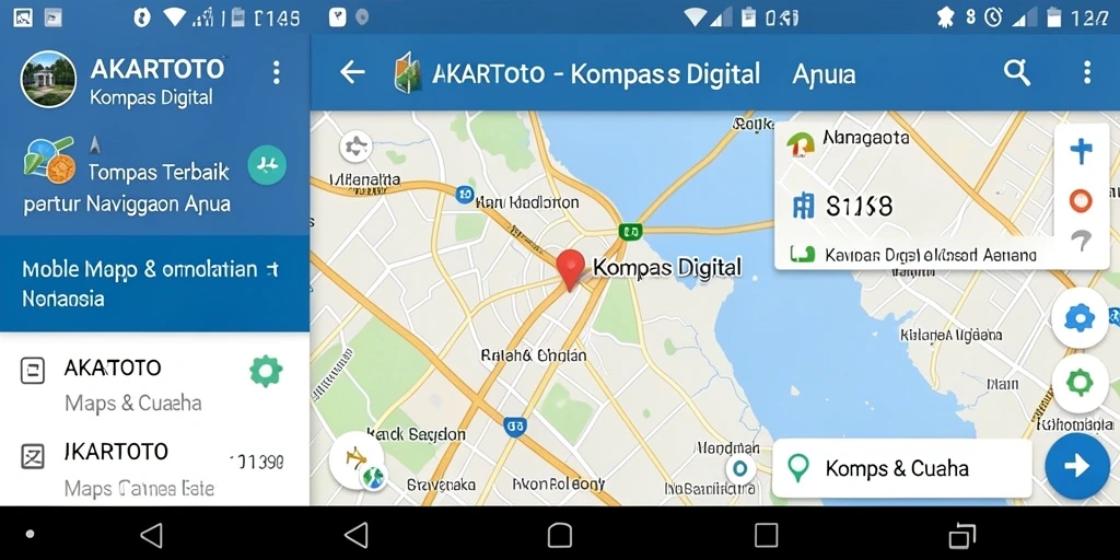 Tampilan antarmuka aplikasi Kompas Digital AKARTOTO yang intuitif.