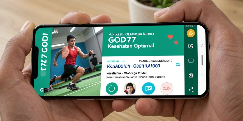 Antarmuka aplikasi GOD77 dengan berbagai pilihan latihan olahraga rumah.