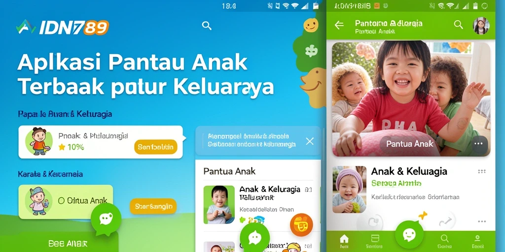 Tampilan antarmuka aplikasi Pantau Anak IDN789 yang menarik dan user-friendly.