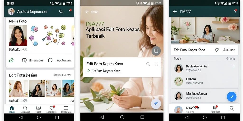 Tampilan antarmuka pengeditan foto yang intuitif dan menarik di INA777.
