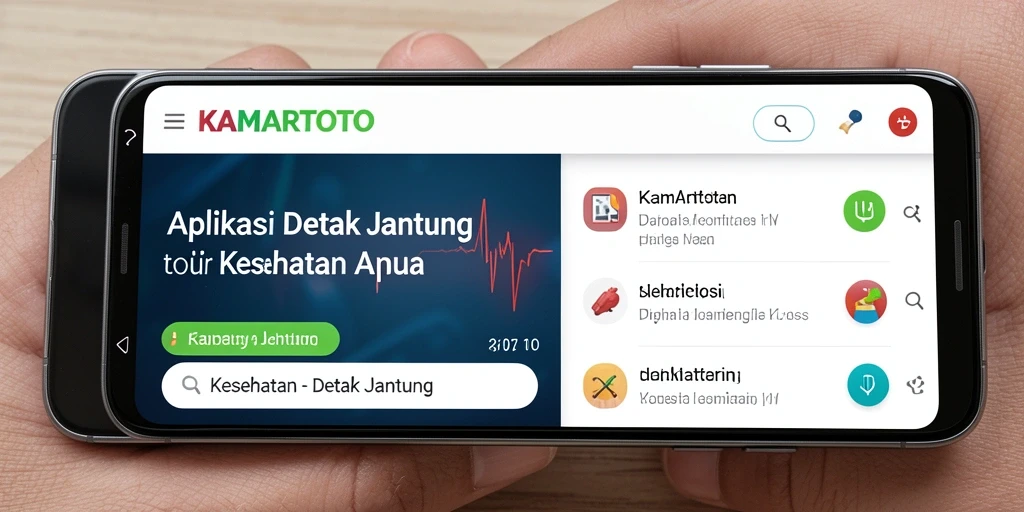 Antarmuka aplikasi KAMARTOTO untuk memantau detak jantung.