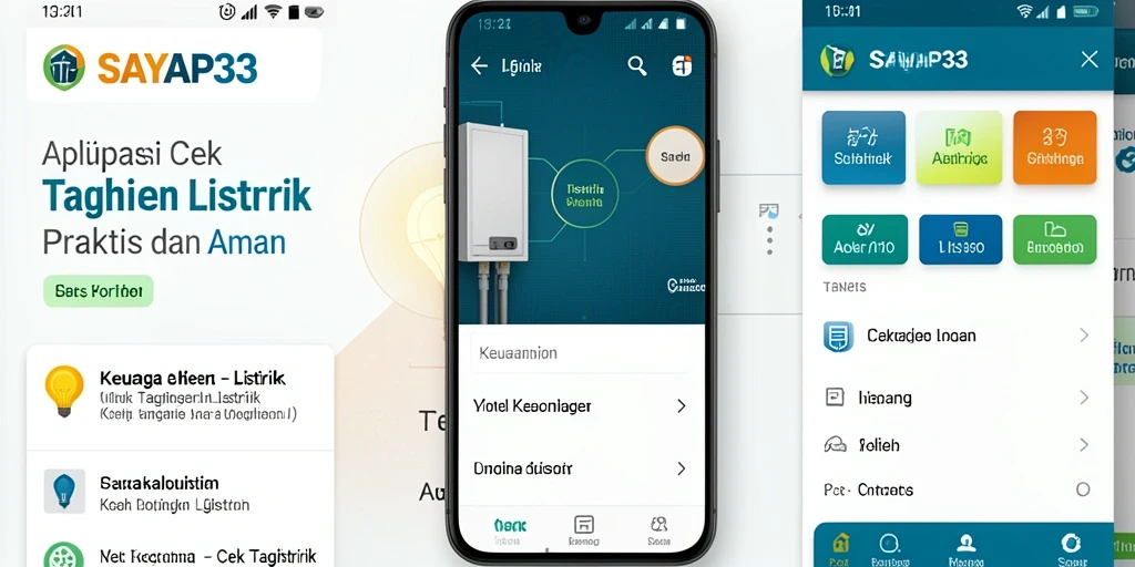 Antarmuka aplikasi SAYAP33 untuk cek tagihan listrik yang mudah digunakan.